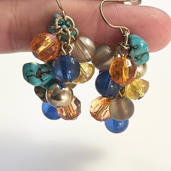 Artisan Handmade Dangle Turquoise Chip
Boho Beaded Chandelier Drop Earrings - Picture 2 of 16